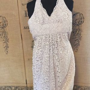 Lace Halter Dress Sz2 Mocha